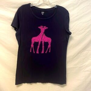 Crown and Ivy giraffes T shirt M